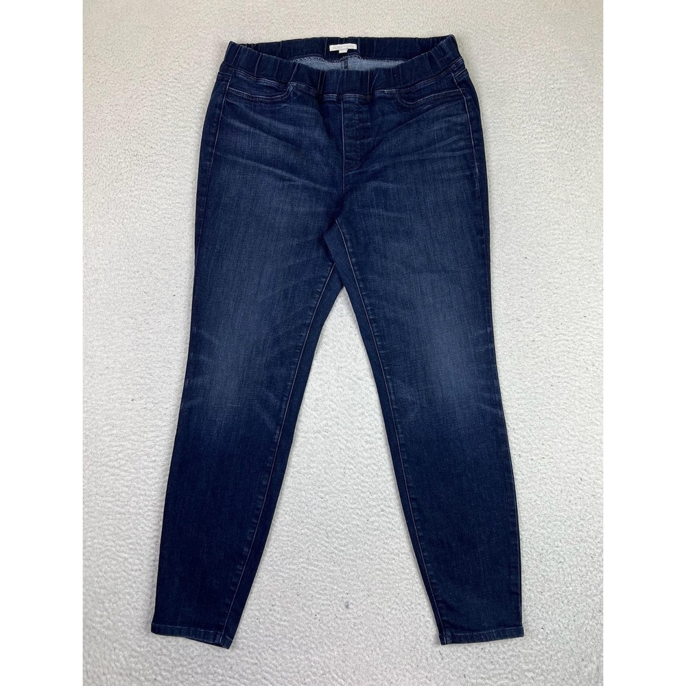 Eileen Fisher Jeans Womens Medium Blue Dark Wash Mid Rise Stretch Jegging Ankle